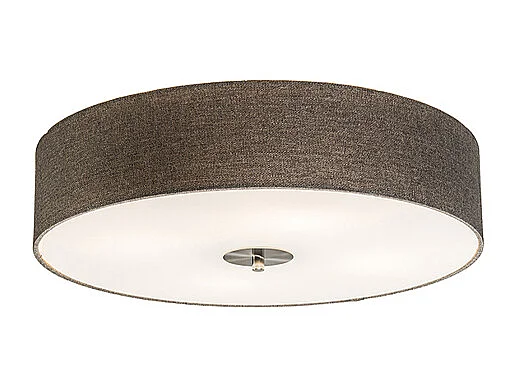 Plafonnier rond rustique taupe 50 cm - Drum Jute