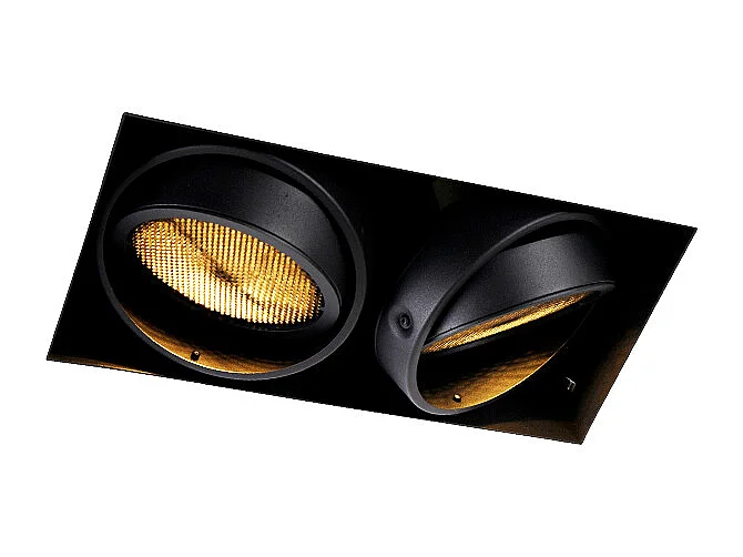 Spot encastré noir GU10 AR111 sans bordure 2 lumières - Oneon Honey