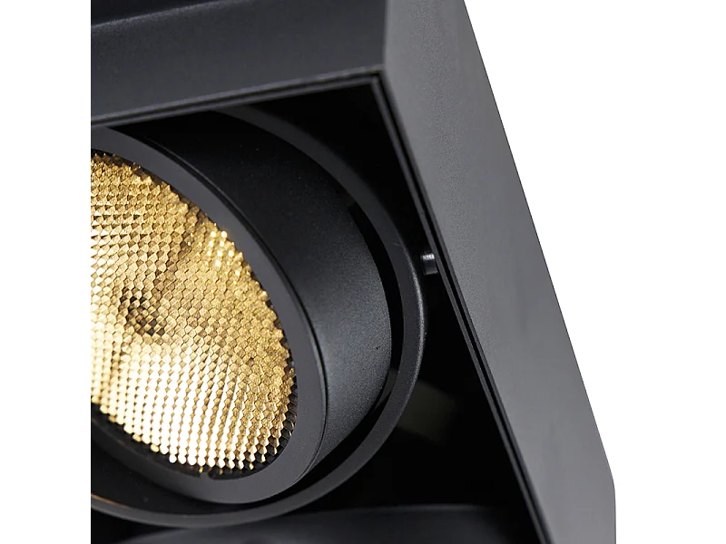 Spot encastré noir GU10 AR111 sans bordure 2 lumières - Oneon Honey