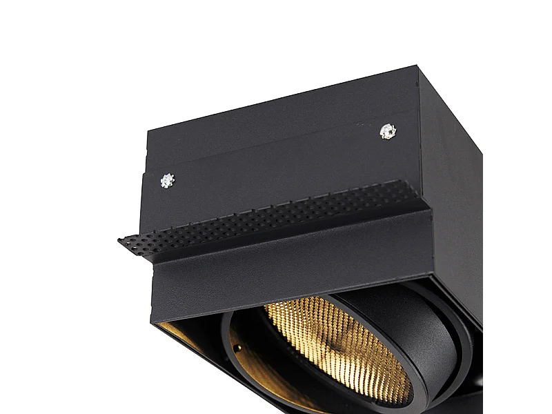 Spot encastré noir GU10 AR111 sans bordure 2 lumières - Oneon Honey