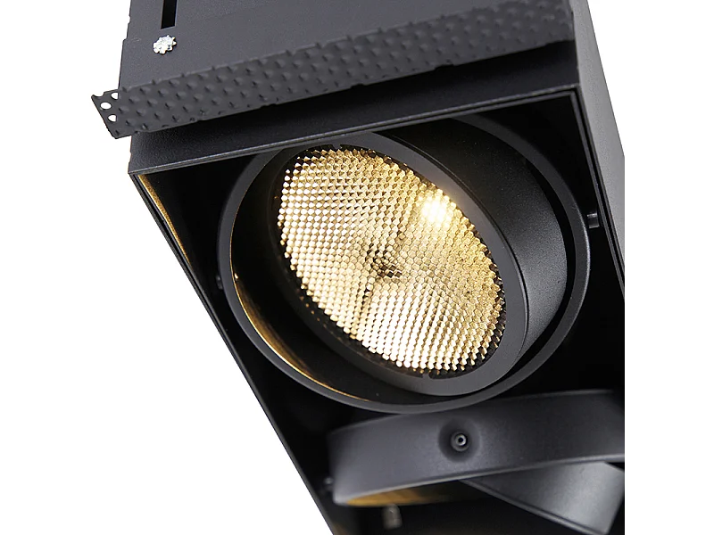 Spot encastré noir GU10 AR111 sans bordure 2 lumières - Oneon Honey