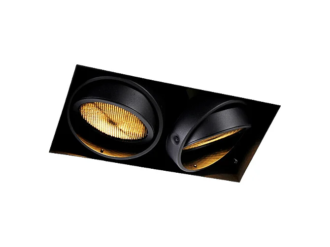 Spot encastré noir GU10 AR111 sans bordure 2 lumières - Oneon Honey