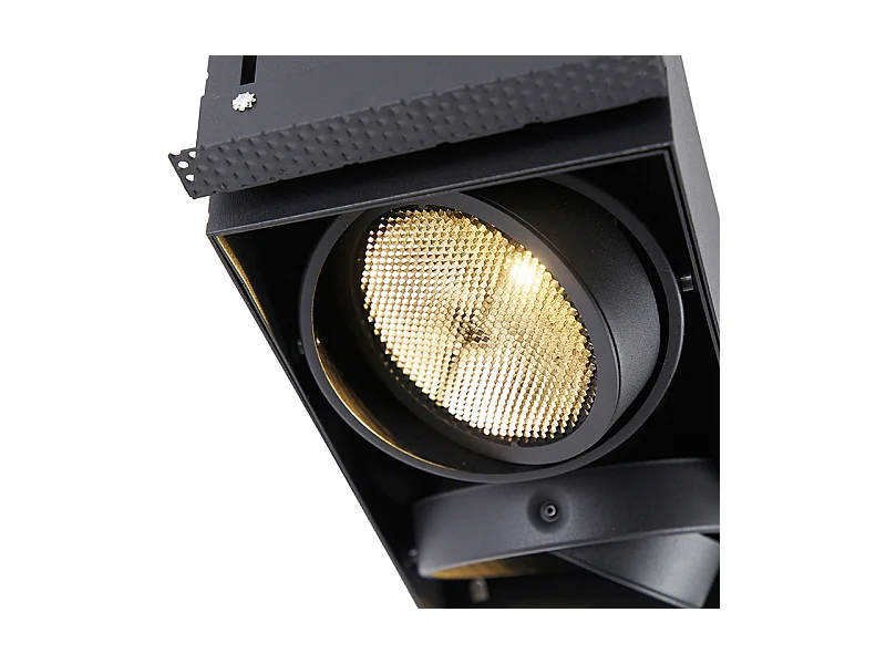 Spot encastré noir GU10 AR111 sans bordure 2 lumières - Oneon Honey
