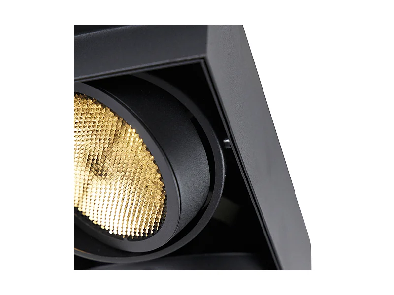 Spot encastré noir GU10 AR111 sans bordure 2 lumières - Oneon Honey