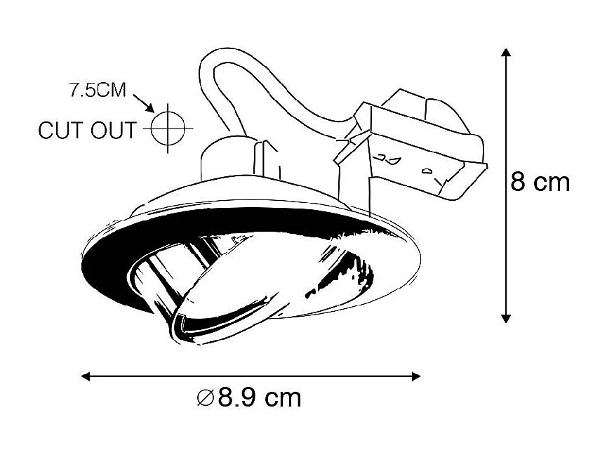 Ensemble de 12 spots encastrés blancs orientables - Cisco