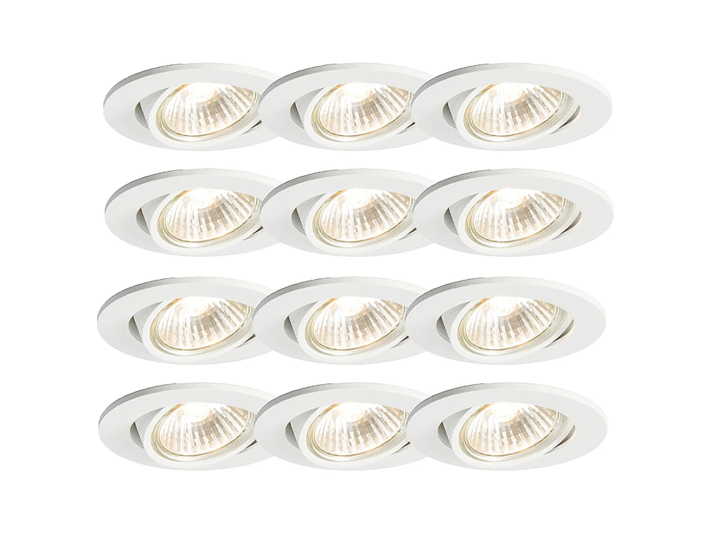 Ensemble de 12 spots encastrés blancs orientables - Cisco