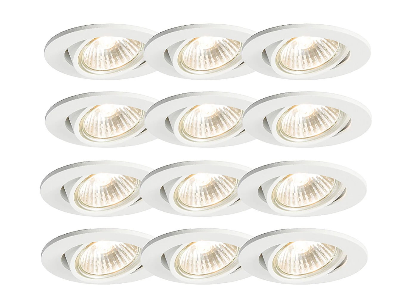 Ensemble de 12 spots encastrés blancs orientables - Cisco