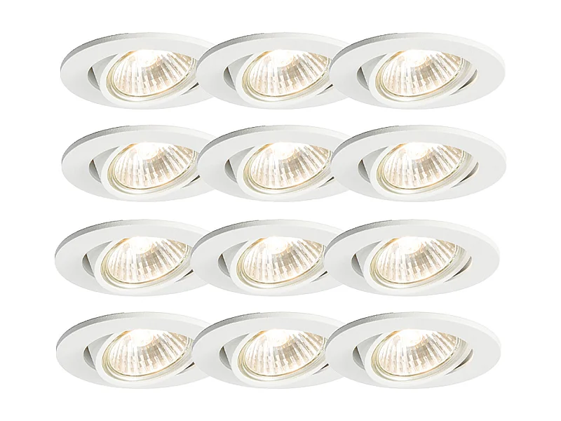 Ensemble de 12 spots encastrés blancs orientables - Cisco