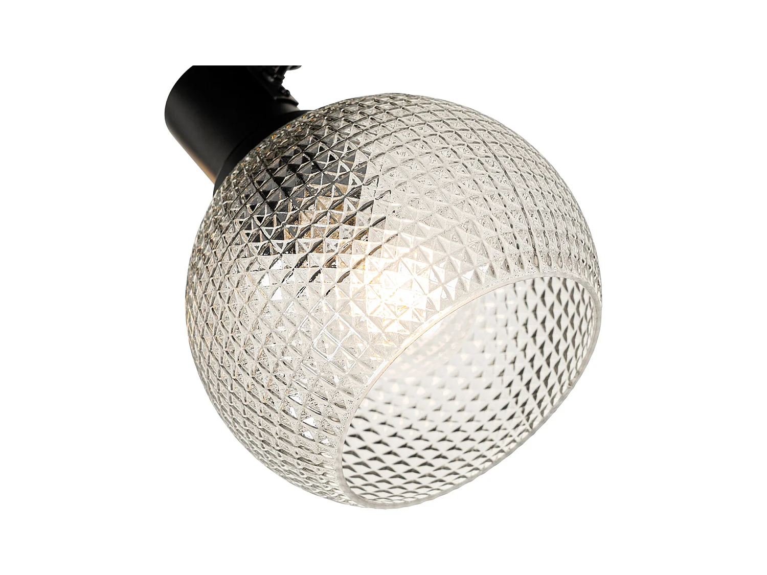 Spot design noir avec verre fumé 3 lumières rond - Chico