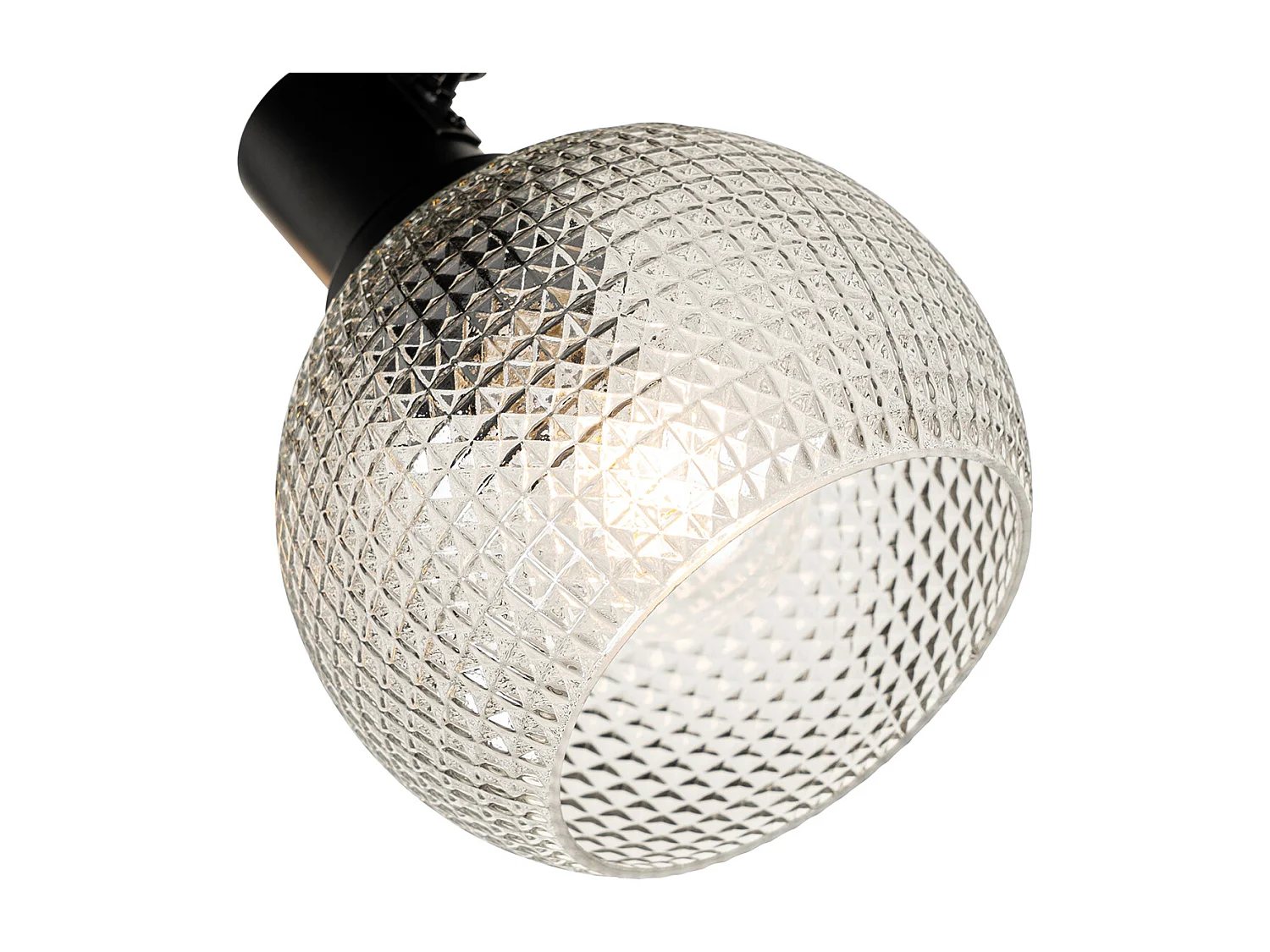 Spot design noir avec verre fumé 3 lumières rond - Chico