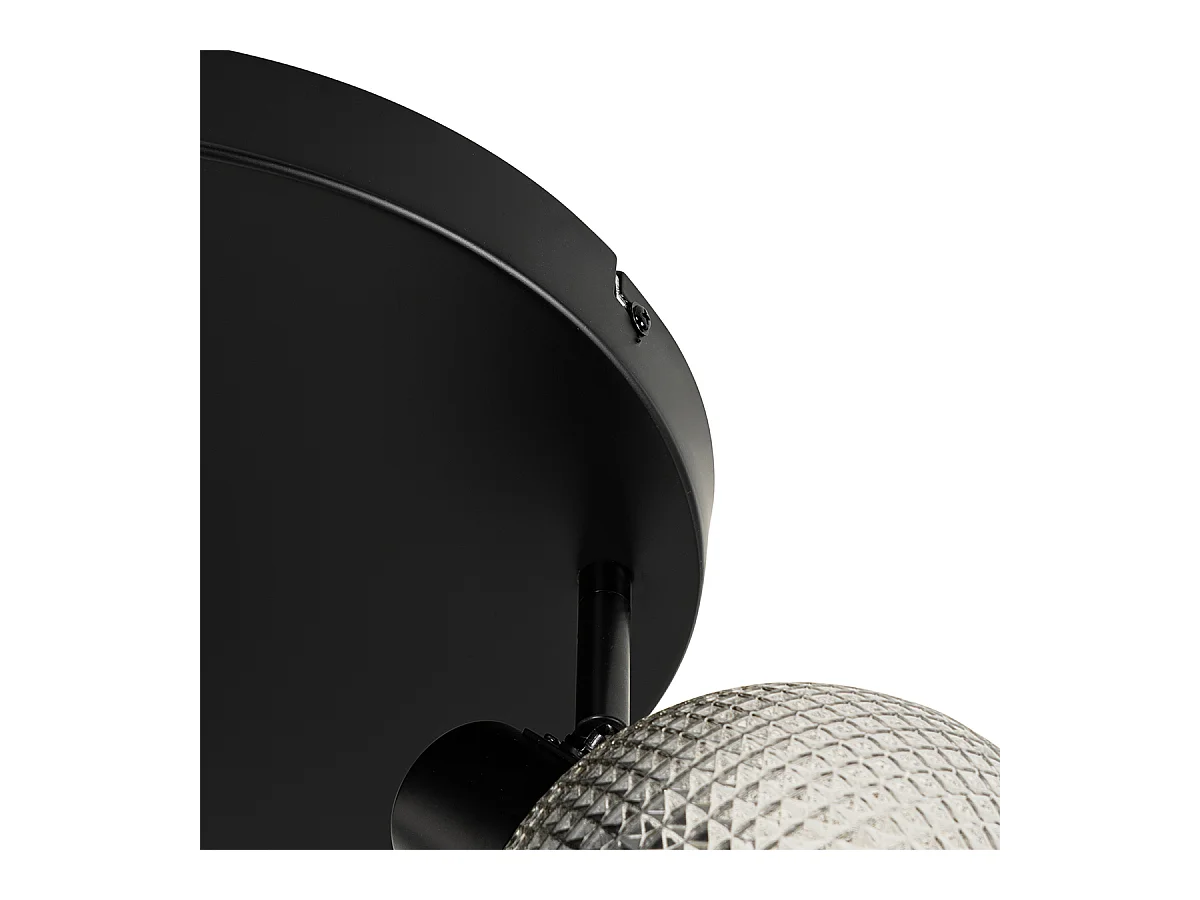 Spot design noir avec verre fumé 3 lumières rond - Chico
