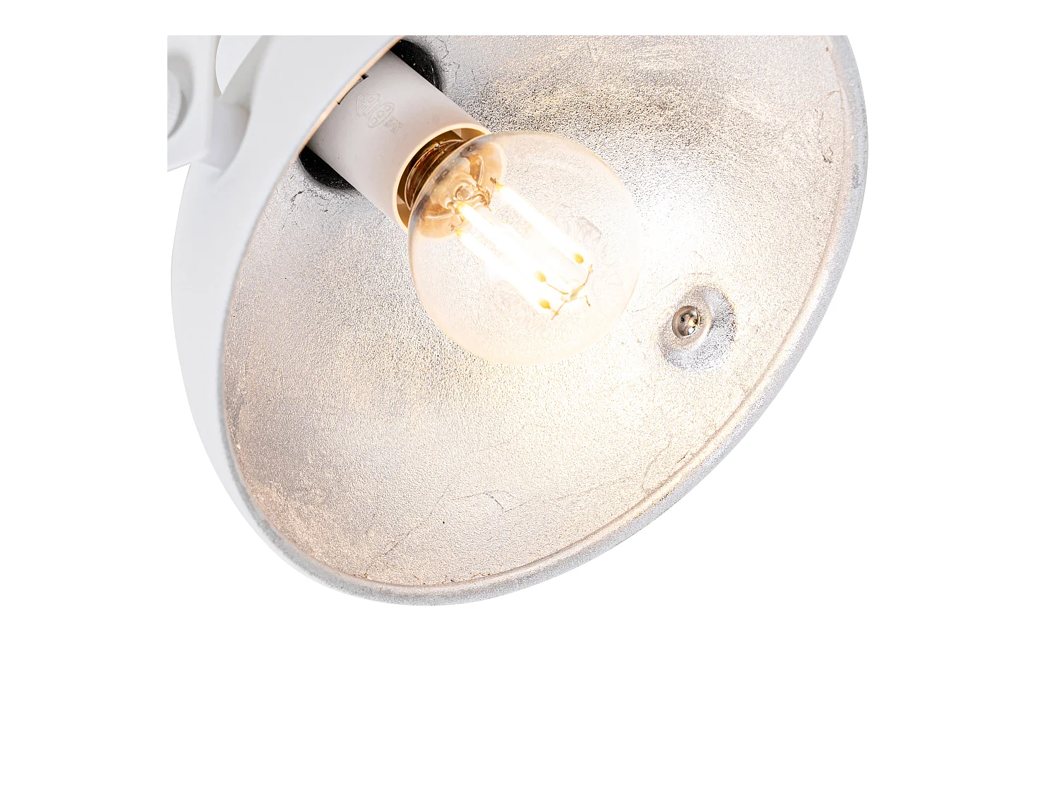 Plafonnier industriel blanc argent 2 lumières orientable - Magnax