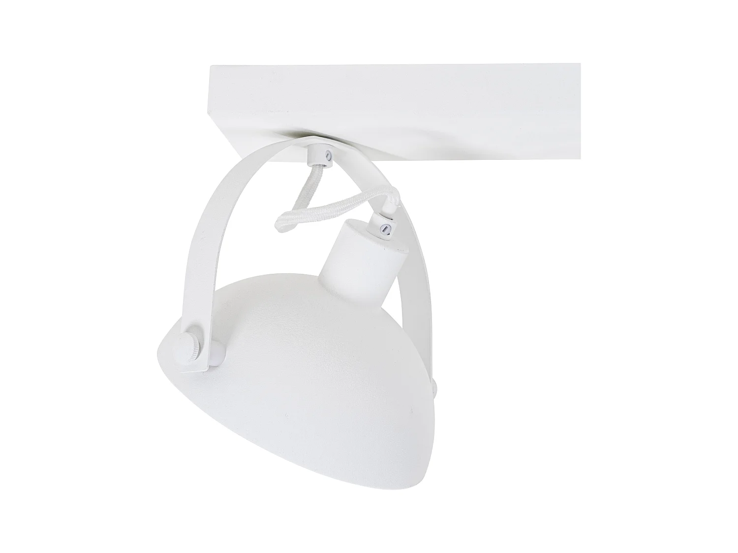 Plafonnier industriel blanc argent 2 lumières orientable - Magnax