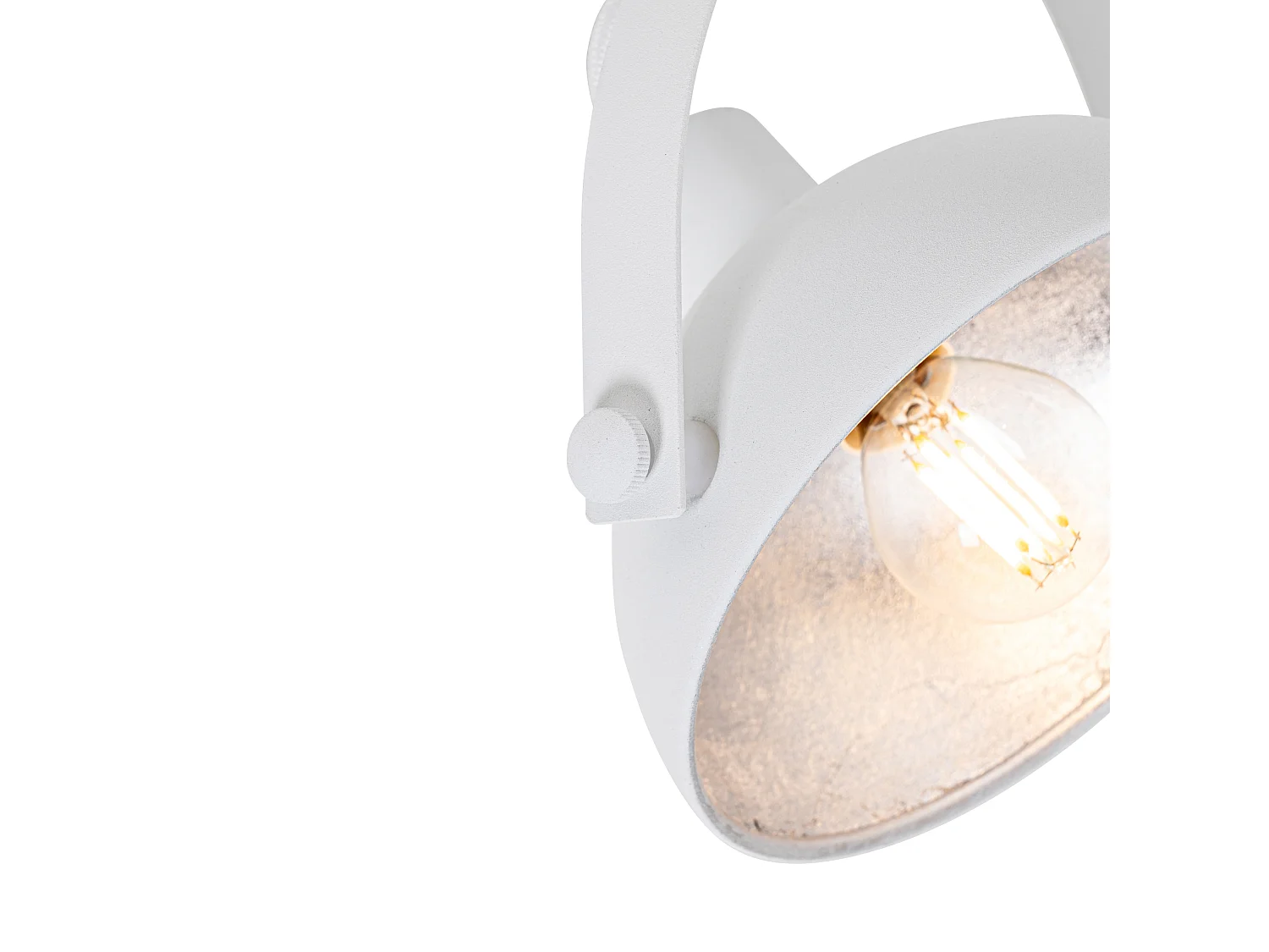 Plafonnier industriel blanc avec argent 2 lumières orientables - Magnax