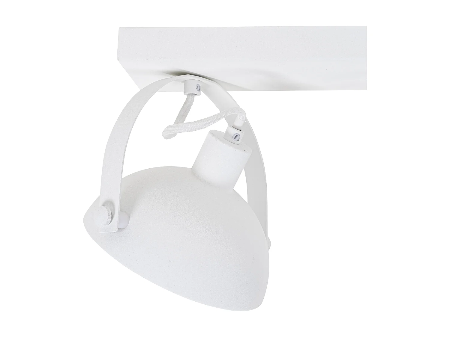 Plafonnier industriel blanc avec argent 2 lumières orientables - Magnax