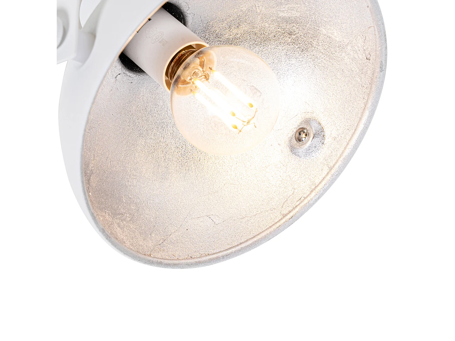 Plafonnier industriel blanc avec argent 2 lumières orientables - Magnax