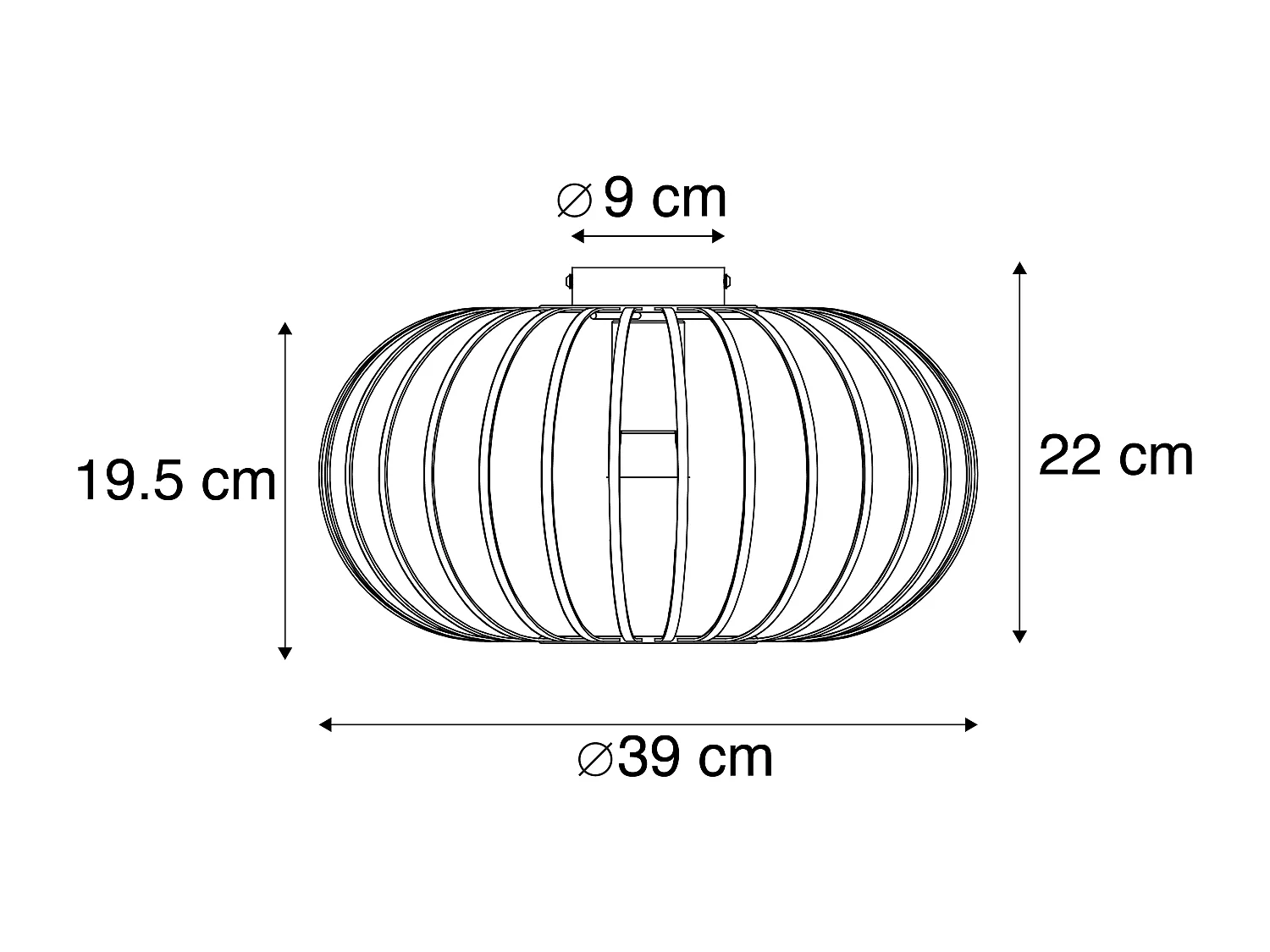 Plafonnier design doré 39 cm - Johanna