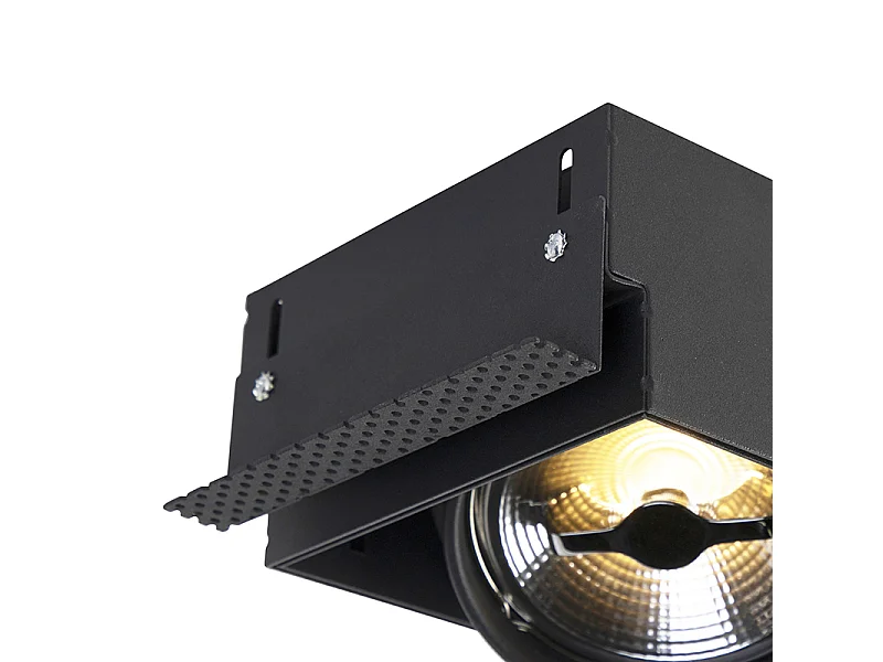 Spot encastré noir AR111 sans bordure 3 lumières - Oneon