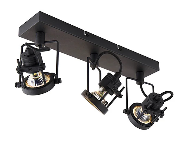 Spot industriel noir 3 lumières - Suplux