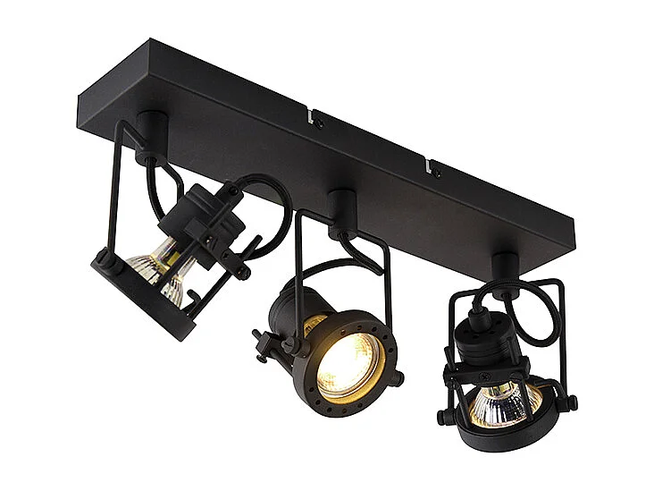 Spot industriel noir 3 lumières - Suplux