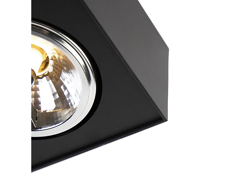 Spot design noir carré 4 lumières - Kaya