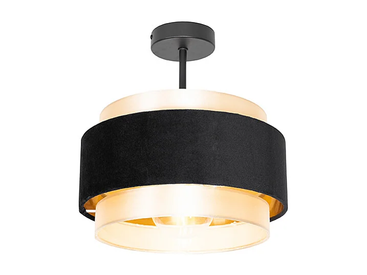 Plafonnier moderne noir avec or - Elif