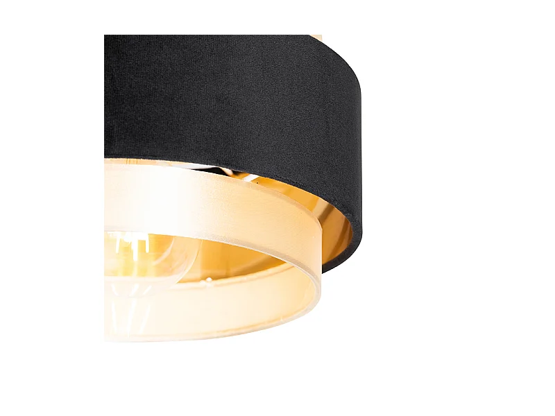 Plafonnier moderne noir avec or - Elif