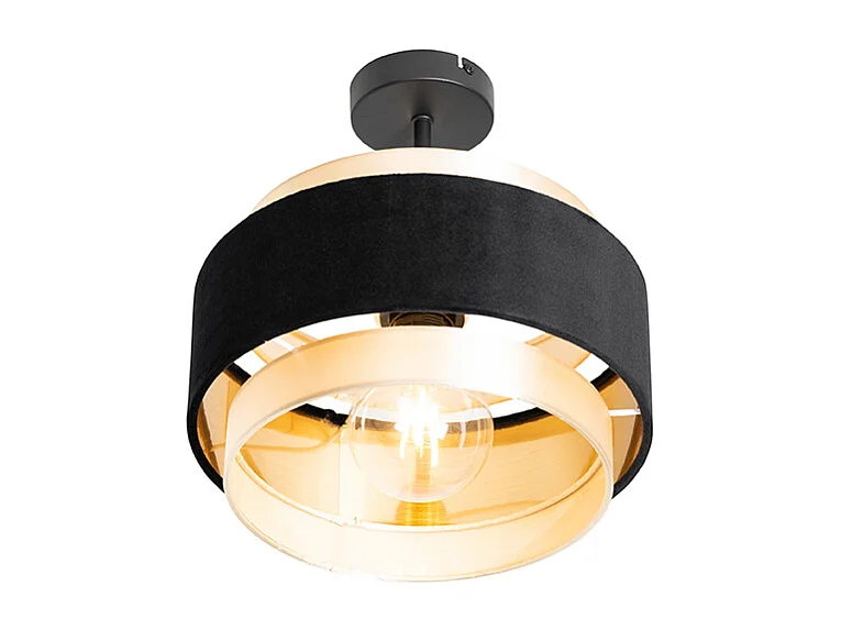 Plafonnier moderne noir avec or - Elif