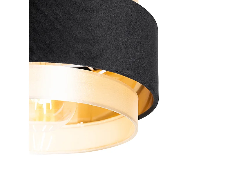 Plafonnier moderne noir avec or - Elif