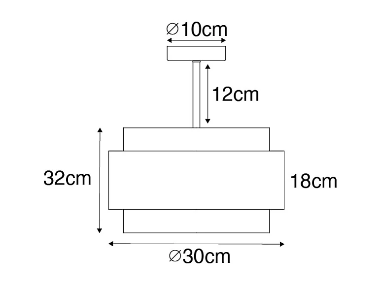 Plafonnier moderne noir avec or - Elif