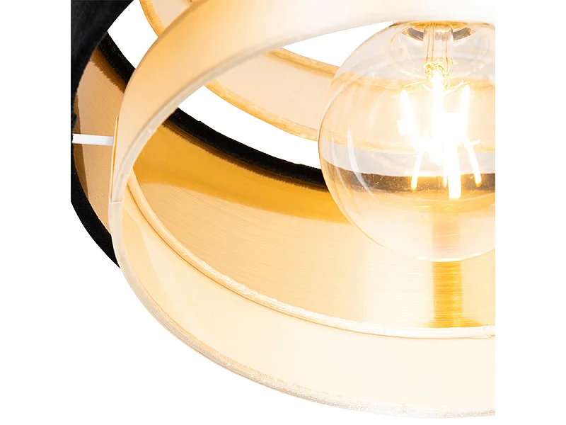 Plafonnier moderne noir avec or - Elif