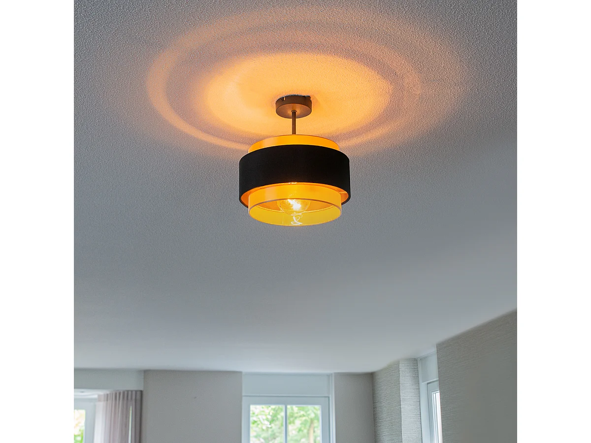 Plafonnier moderne noir avec or - Elif