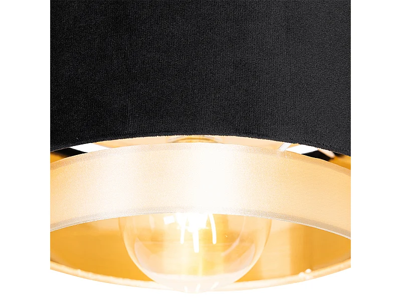 Plafonnier moderne noir avec or - Elif