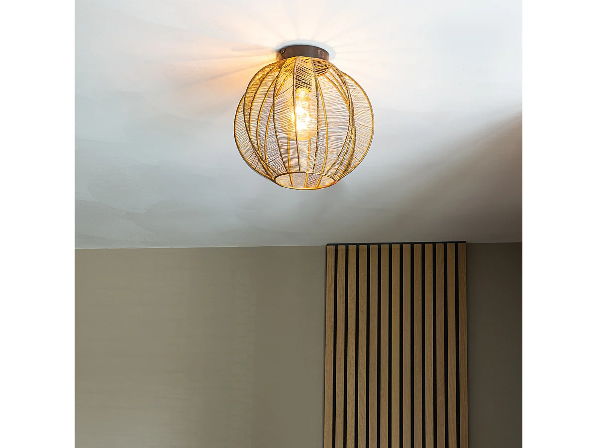 Plafonnier industriel bronze avec noir - Dong