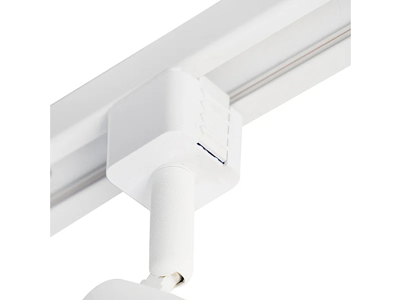 Système sur rail moderne avec 3 spots monophasé blanc - Jeany