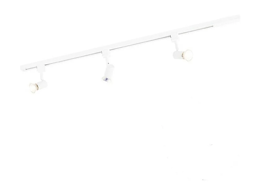 Système sur rail moderne avec 3 spots monophasé blanc - Jeany