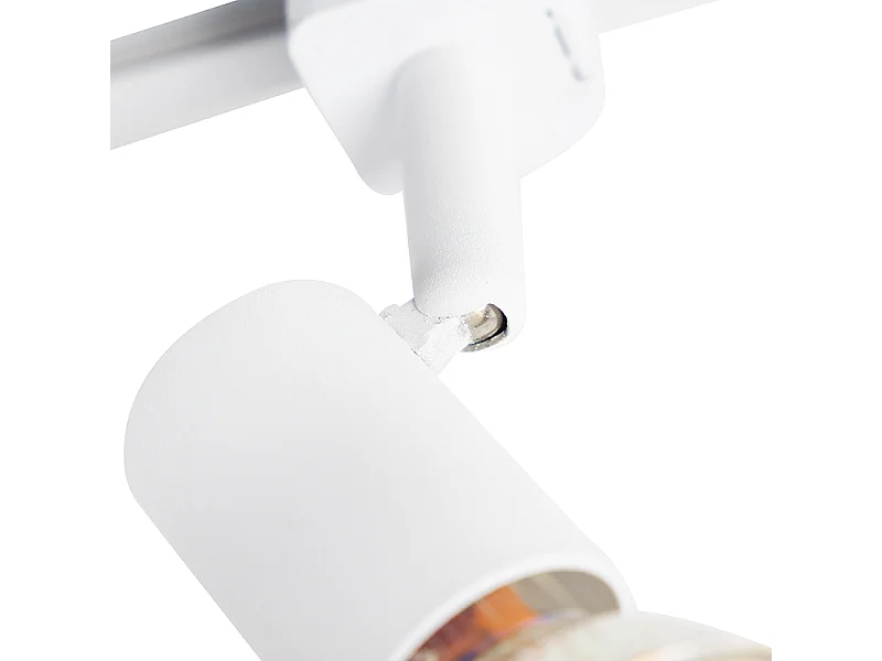 Système sur rail moderne avec 3 spots monophasé blanc - Jeany