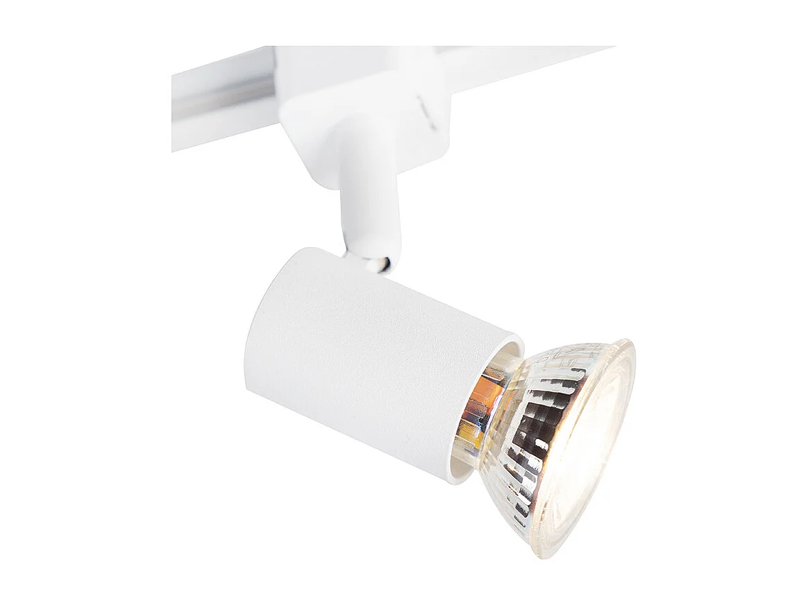 Système sur rail moderne avec 3 spots monophasé blanc - Jeany