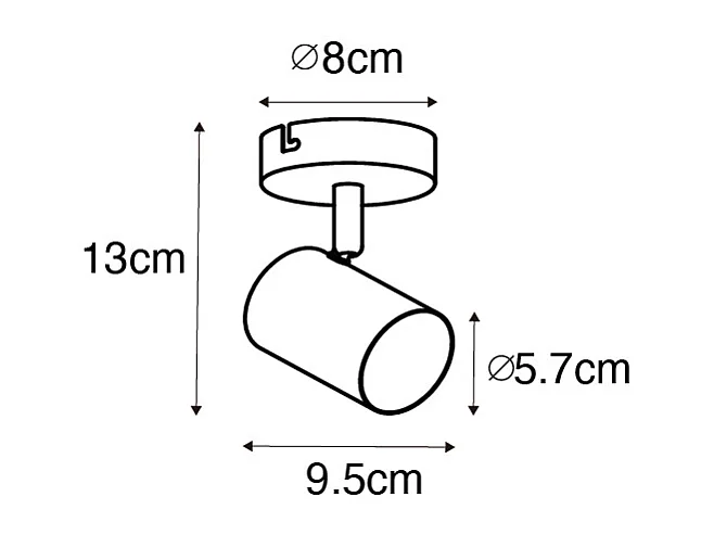 Spot moderne en laiton orientable - Jeana