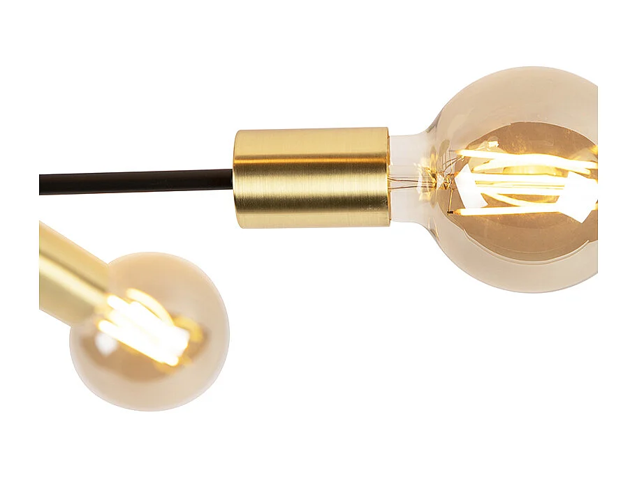 Plafonnier industriel noir avec or 6 lumières - Sydney