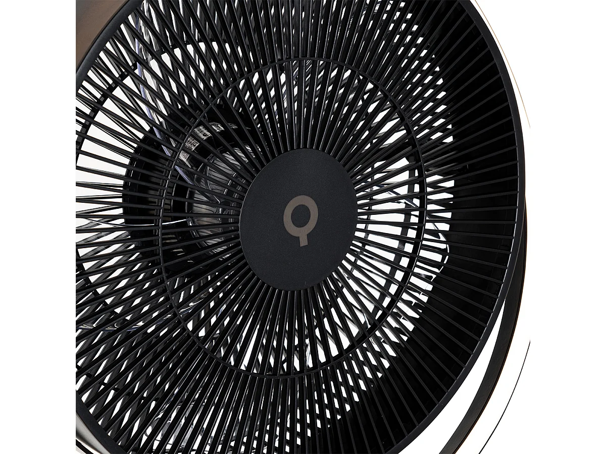 Trépied de ventilateur de sol noir avec LED réglable en 3 étapes - Marleen