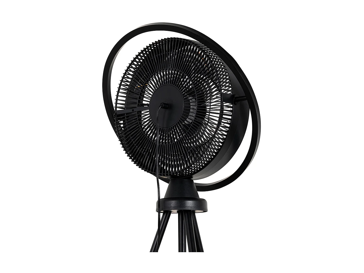 Trépied de ventilateur de sol noir avec LED réglable en 3 étapes - Marleen