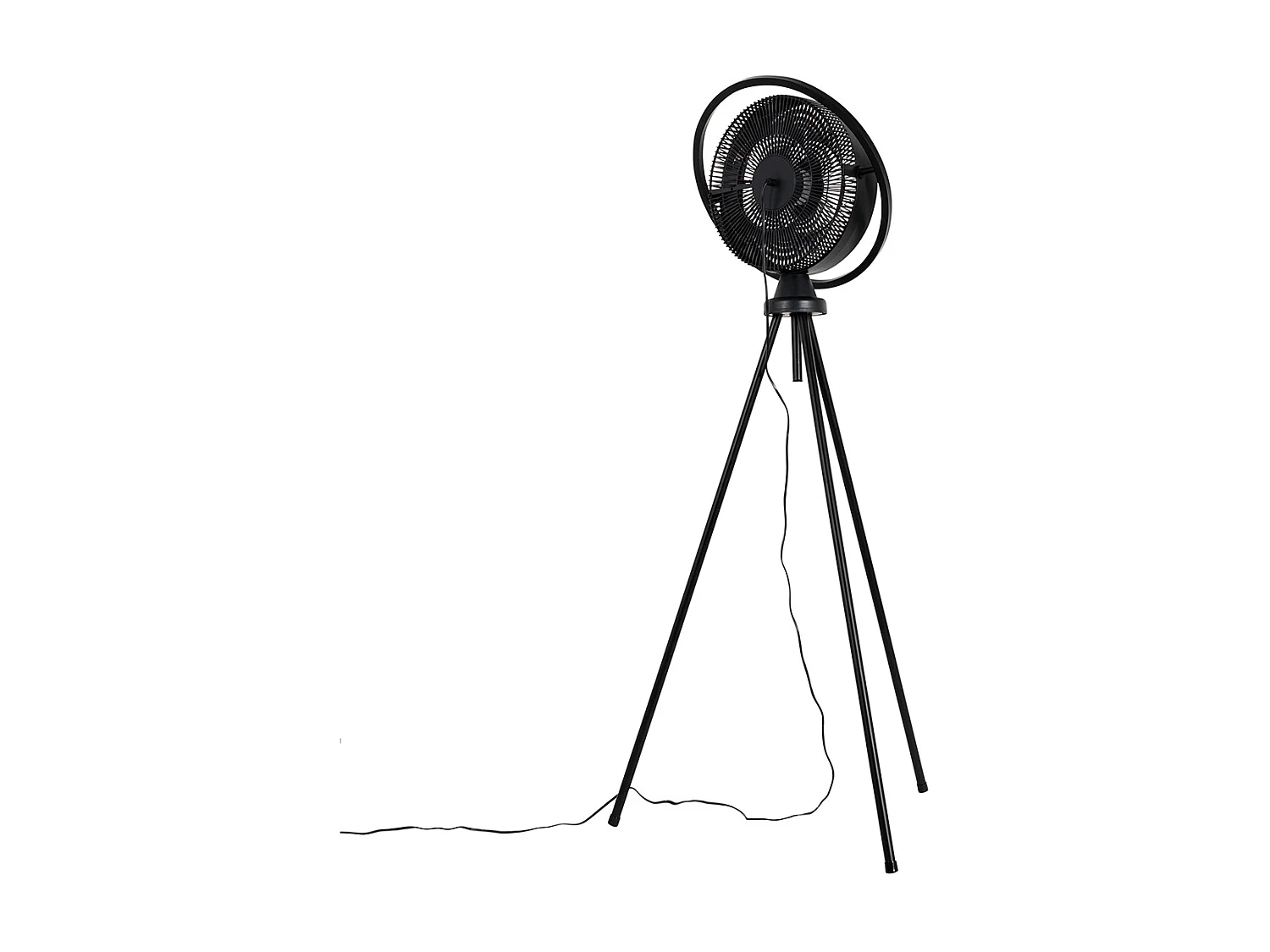 Trépied de ventilateur de sol noir avec LED réglable en 3 étapes - Marleen