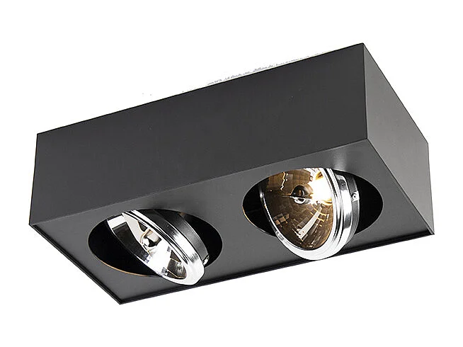 Spot design carré noir 2 lumières - Kaya
