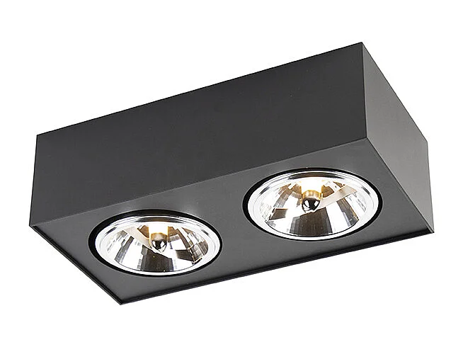 Spot design carré noir 2 lumières - Kaya