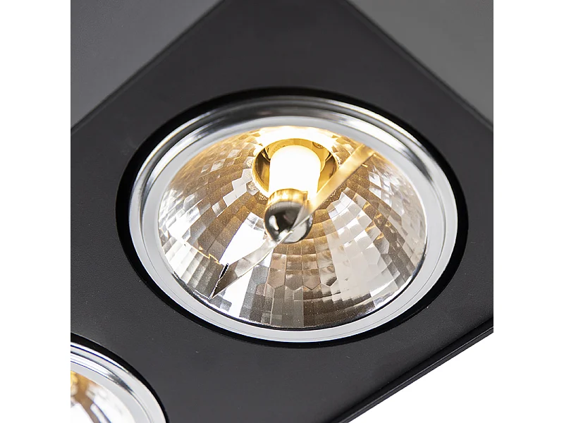 Spot design carré noir 2 lumières - Kaya