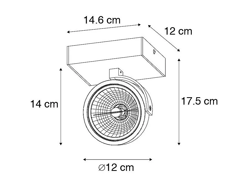 Spot de plafond design noir orientable - Go