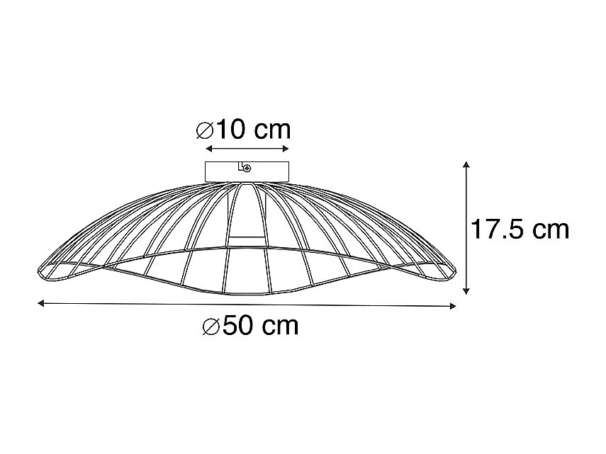 Plafonnier design noir 50 cm - Pua