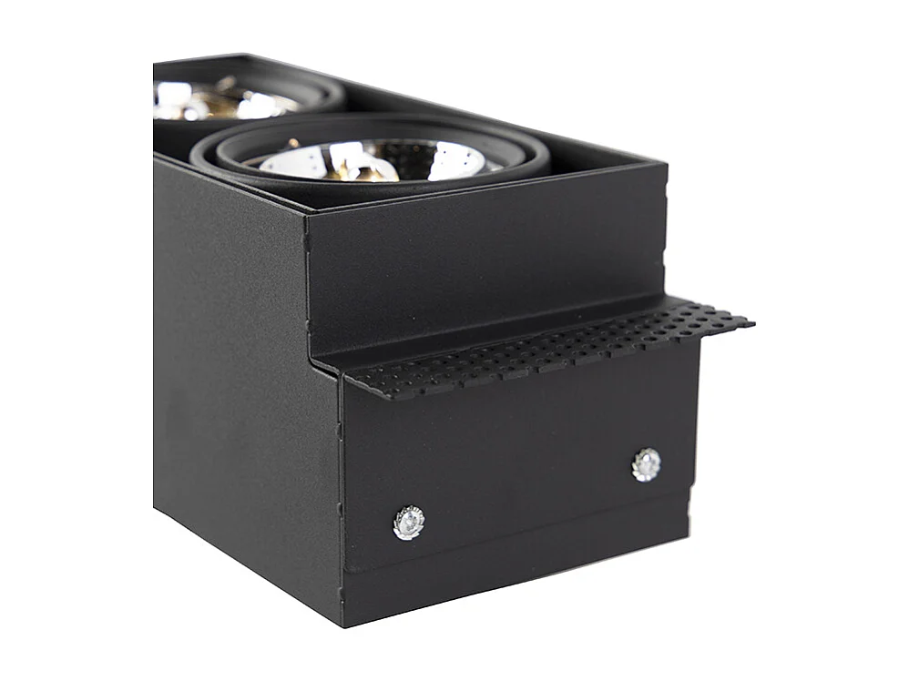 Spot encastré noir GU10 AR70 sans bordure 2 lumières - Oneon