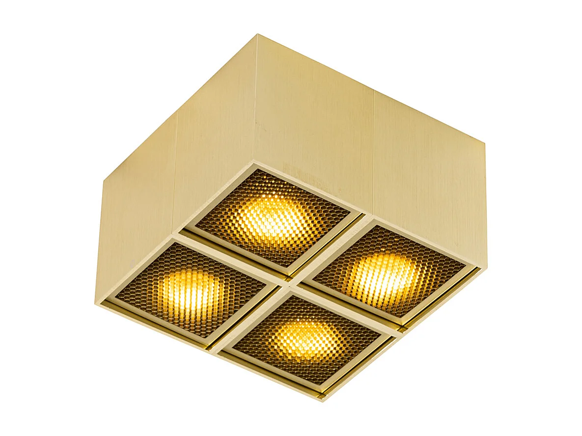 Spot design doré 4 lumières - Qubo Honey